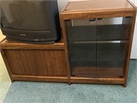 Stereo Entertainment Center w/ Glass & Wood Doors