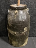 Early Southern Stoneware Butter Churn.