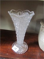 Ant. Cut Pressed Glass Pinwheel Vase