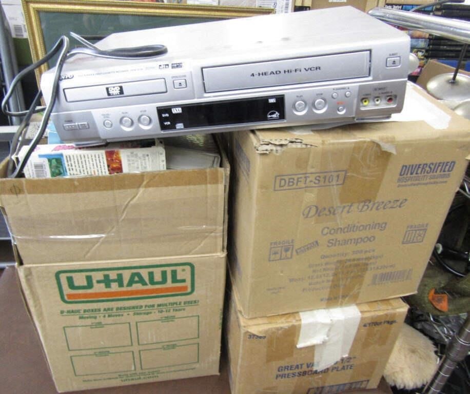 VHS Player & Over 100 VHS Tapes