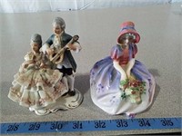 Desden and Royal Doulton vintage figurines