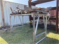 Tractor parts and Metal Scrap w/Stand
