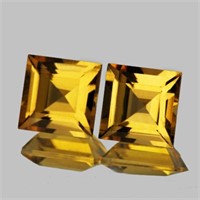 Natural Princess Golden Yellow Citrine Pair(Flawle