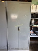 Dark grey steel storage cabinet with 6 shelves,