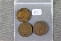 Bag Lot - 3 Indian Head Cents