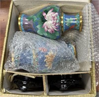 Pair of Chinese Cloisonne Enamel Vases