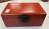Asian Red Painted Storage Box