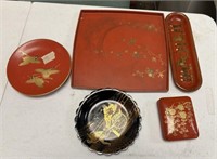 Group of Chinese Red Lacquer Ware
