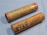 Two Rolls Of Wheat Cents 1939 & 1941 - 1949