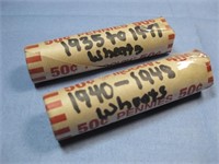 Two Rolls Of Mixed Wheat Cents 1935 -1948