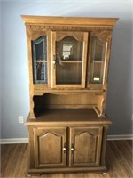 2 PC LIGHTED HUTCH