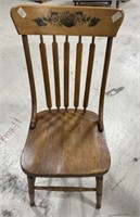 Stenciled Vintage Oak Side Chair