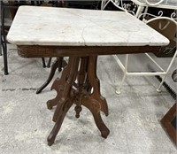 Victorian Eastlake Marble Top Parlor Side Table