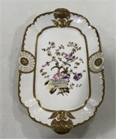 Floral Gold And White Serving Plate