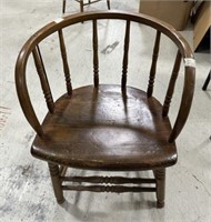 Vintage Oak Barrel Side Chair