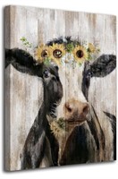 24X16IN COW CANVAS WALL ART ANIMAL WALL DÉCOR
