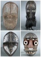 4 West African style masks, 20th century.