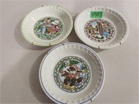 3 – Vintage Watkins Country Kids Recipe Pie Plates