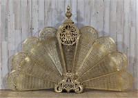 Vintage Ornate Brass Peacock Fire Screen