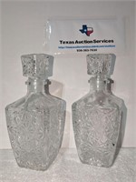 2 Beautiful GLASS Decanters Tapered ONLY $3.49