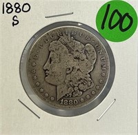 S - 1880-S MORGAN SILVER DOLLAR (100)