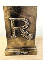 Brass Rx Pharmacy Paperweight 1976