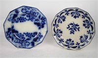 TWO 19TH C. FLOW BLUE PLATES