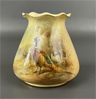 Antique Royal Worcester Pheasant Vase