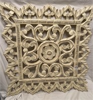 Carved wood wall art 22" x 22"