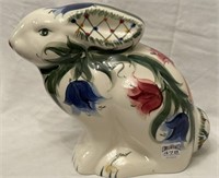 Gail Pittman '96 ceramic bunny  9" x 10".