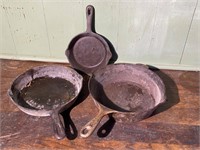 3 Cast Iron Skillets (Incl. Wagner & Chard)