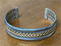 Navajo Elaine Tahe Sterling silver/gold  Bracelet