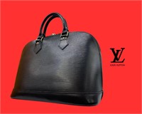 Louis Vuitton, Black Leather Epi Alma PM Satchel