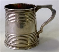 Hallmarked silver cup, lion passant, tapered sides
