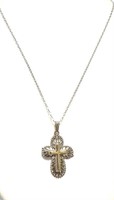 Sterling Silver 14 Kt Cross Necklace