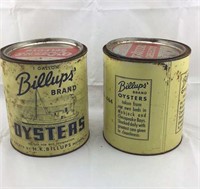 Two 1 Gallon Oyster Cans