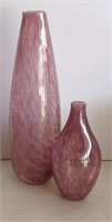 Purple Sasaki Hand-Crafted Crystal Art Glass Vases