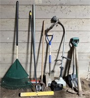 Shovels, take, pickaxe, gas weed trimmer, & more