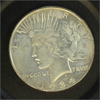 US Coins 1934-D Peace Dollar, circulated