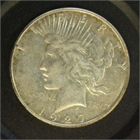 US Coins 1927-S Peace Dollar, circulated
