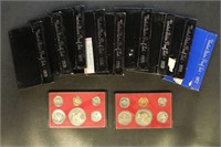 US Coins 11 1970s Proof Sets, with and without box