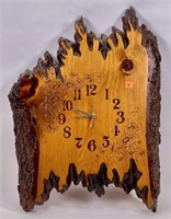 Pine tree plank clock, battery, 24" x 17" x 2"
