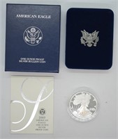 2005 PROOF SILVER EAGLE  W BOX PAPERS
