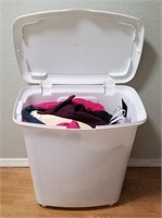 Large Plastic Laundry Hamper w/ Coats & Jackets