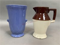 Vintage Vase and Stoneware Pitcher