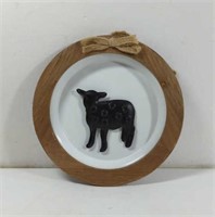 Decorative Metal And Wood Trim Cow Wall Hanging