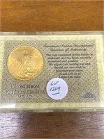 MS60 1924 ST. GAUDENS $20 GOLD DOUBLE EAGLE