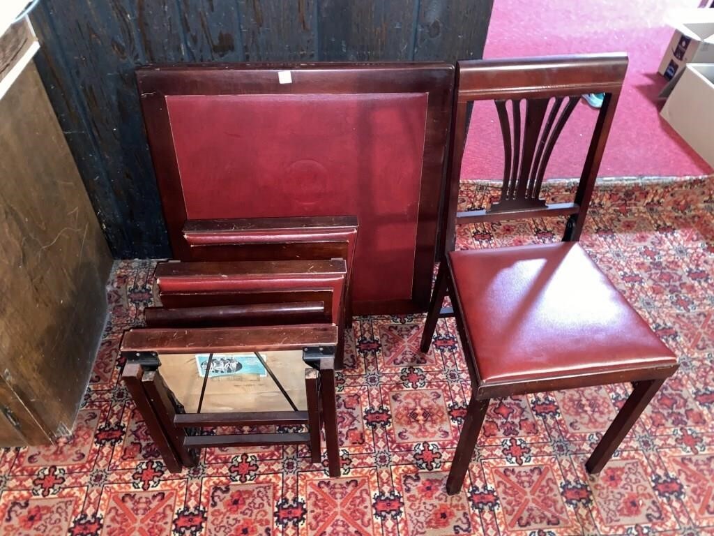 LEG-O-MATIC WOODEN TABLE & 4 CHAIRS