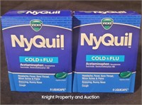 2 Vicks NyQuil Cold & Flu 8 Liquicaps per package