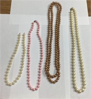 4 costume beaded necklaces